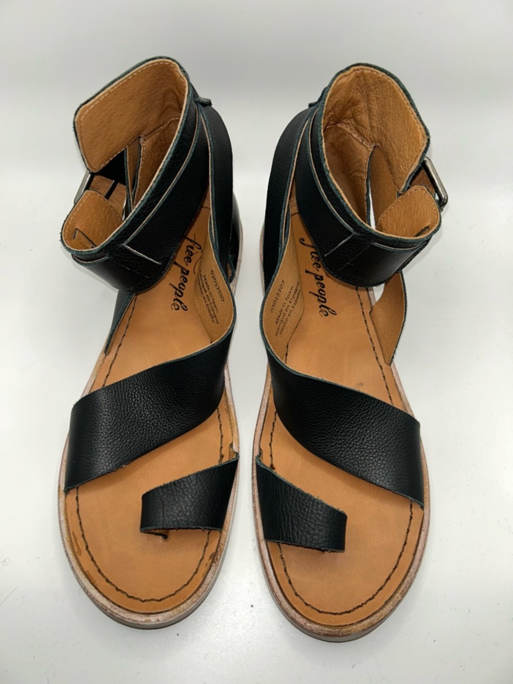 Free people black Vale boot leather sandal size 37